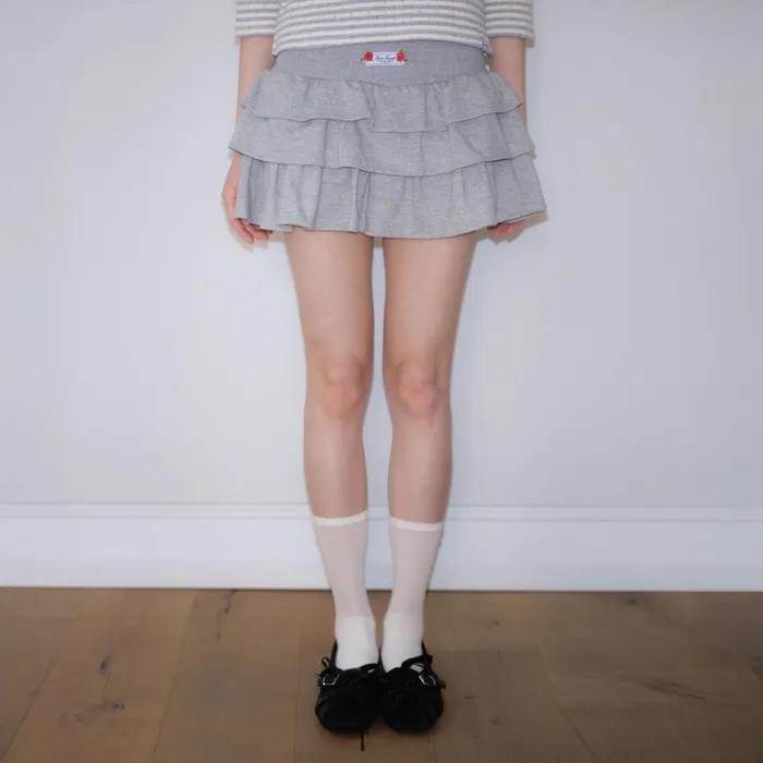 Rose Cancan Mini Skirt [Gray]