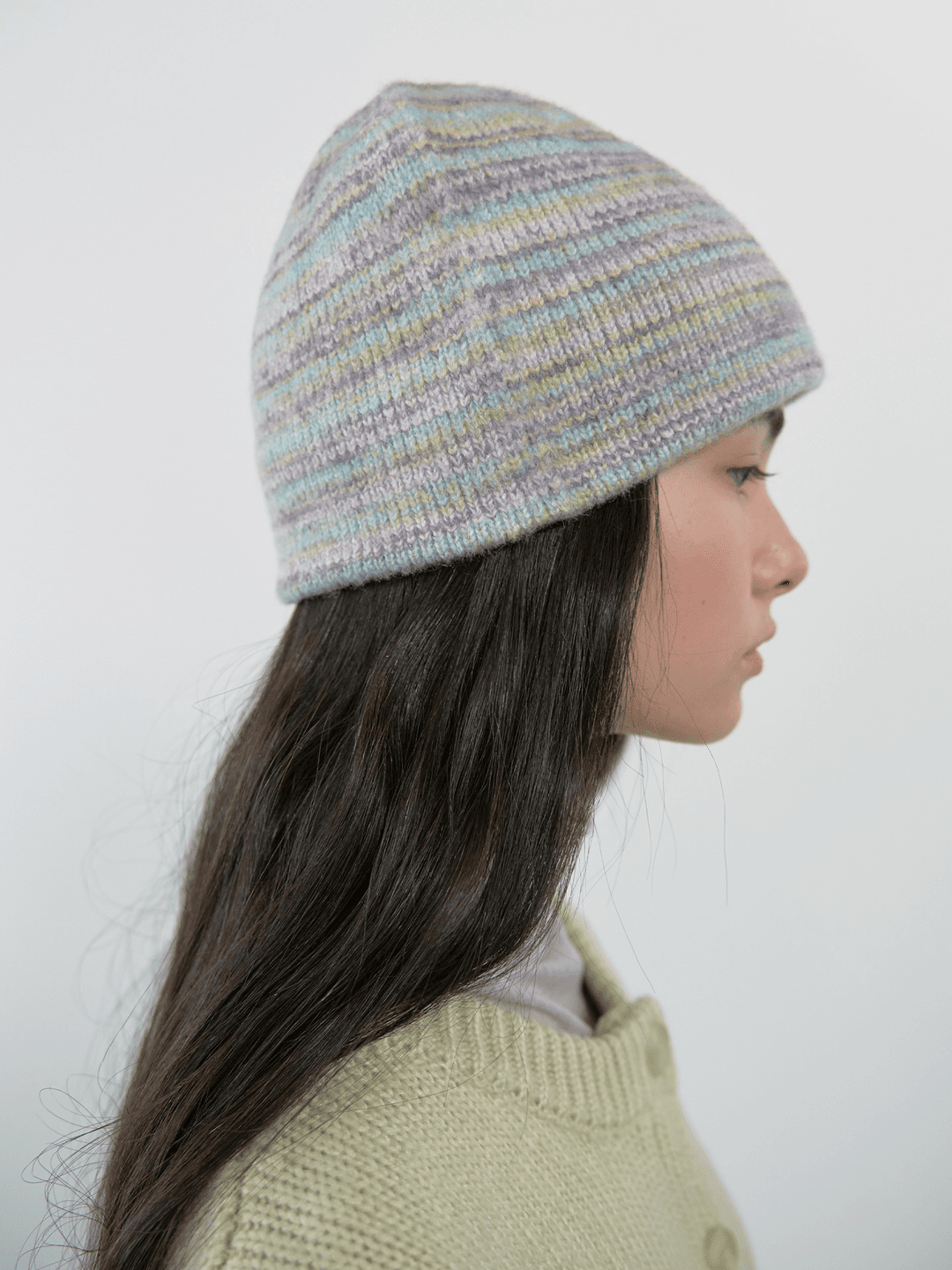 STRIPE BEANIE_PURPLE & SKY MIX