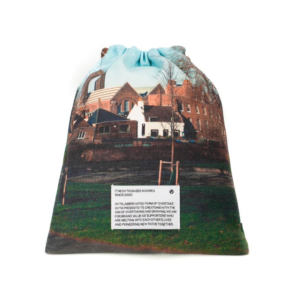 Printed London String Pouch [Village]