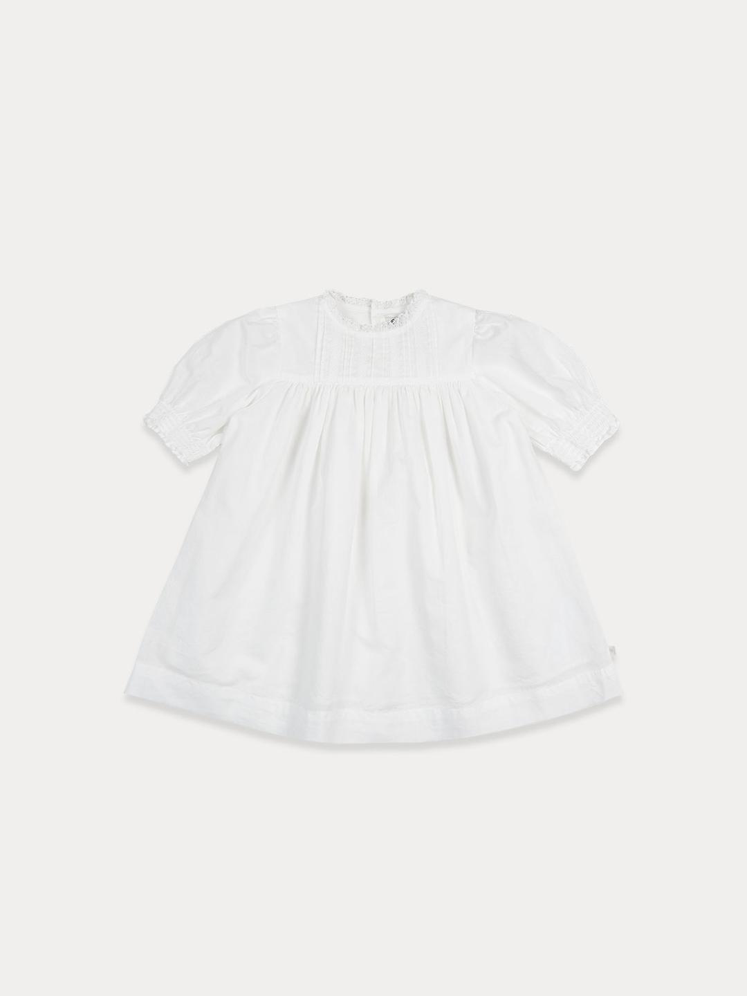 BABY) Belle Pintuck Dress, Off White