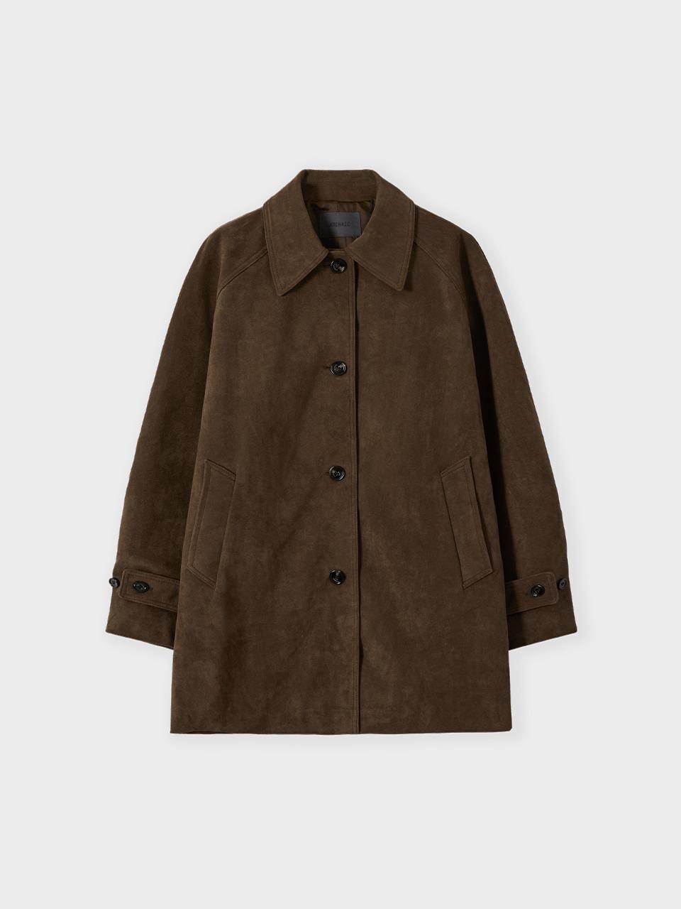 suede half coat_black_khaki brown