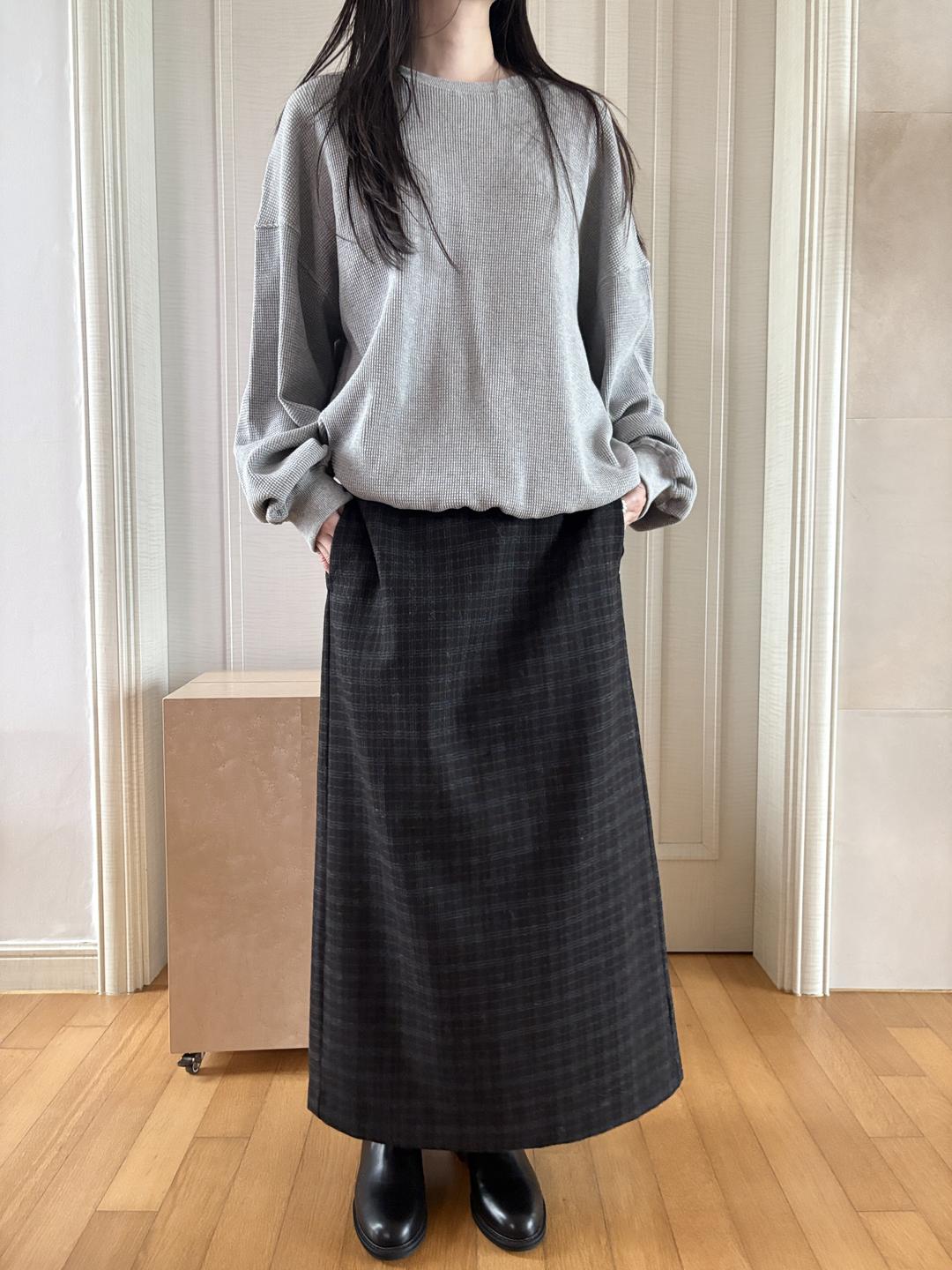 Check wool skirt