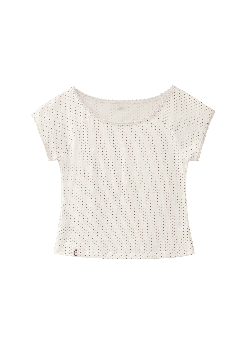 Mused 90's Scoop neck T-shirt - Black Dot