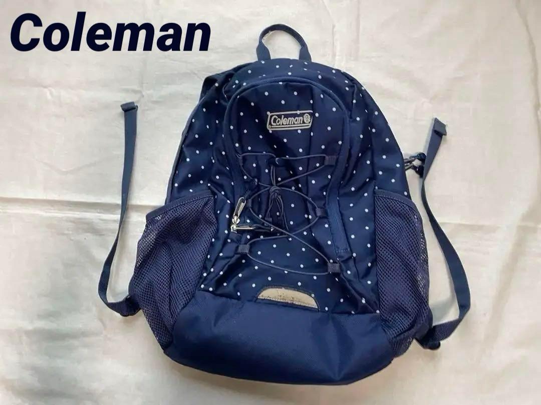 Coleman ネイビー ドット柄 リュック