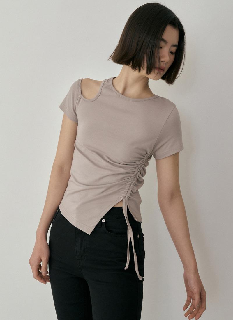 ASP SEMI SHOULDER STRING T-SHIRTS ASH COCOA