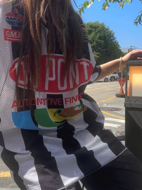 컷아웃 듀퐁 메쉬 티셔츠