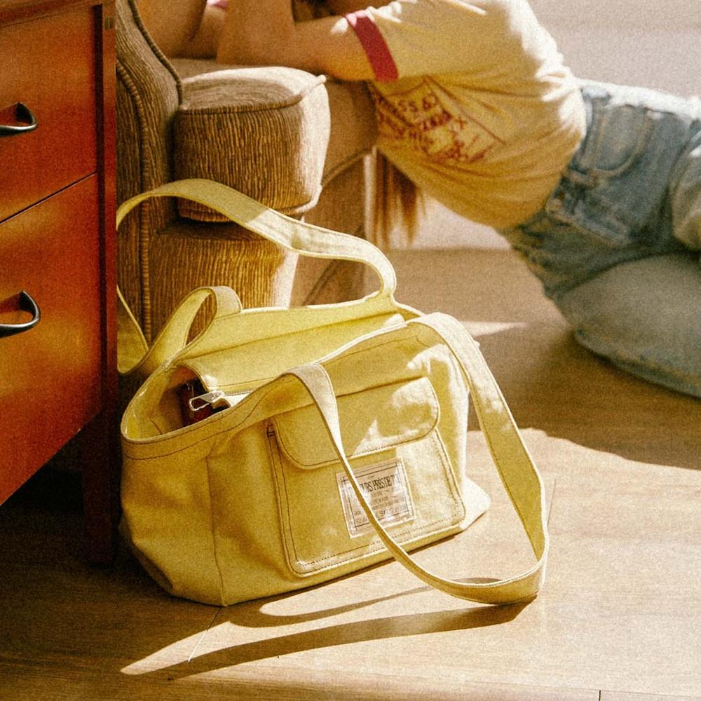 BOVOOTE POCKET CANVAS BAG (butter)