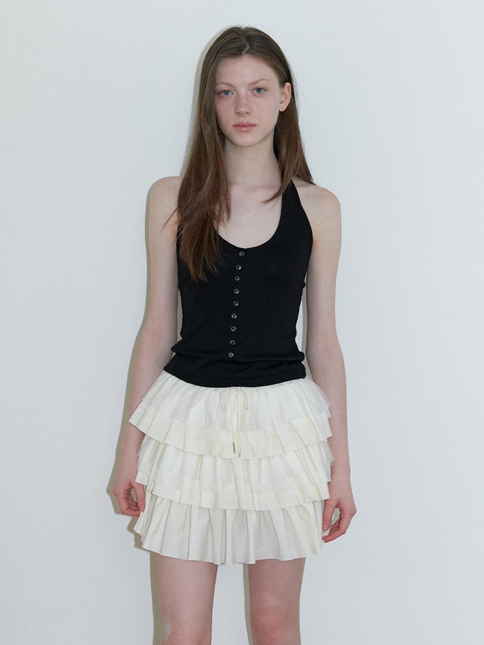 button halter top - black