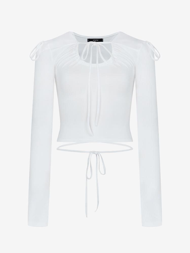 [mnem] tunnel strap top (white)