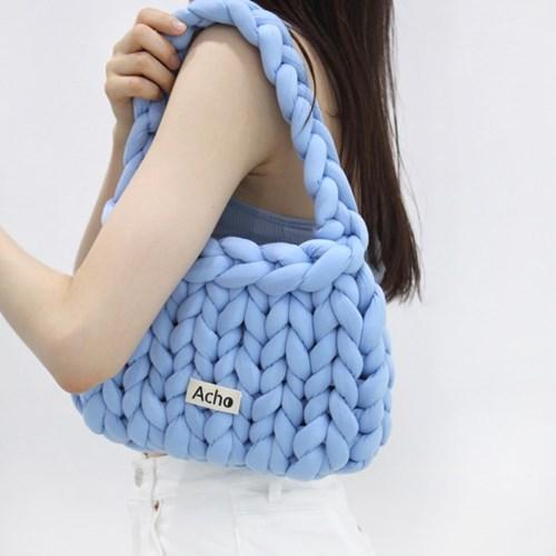 니티드 퐁퐁 숄더백_블루