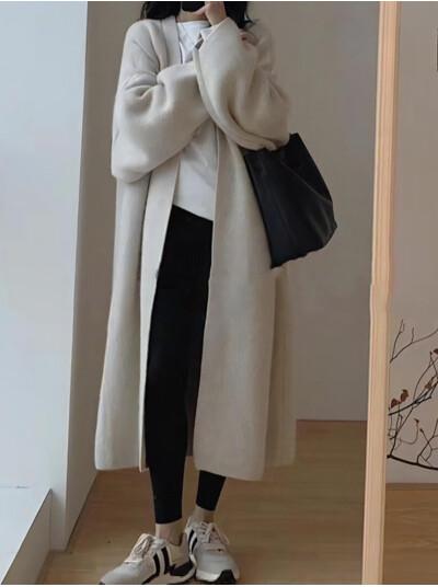 KARRA (77까지)롱오픈심플니트가디건_A4S0063