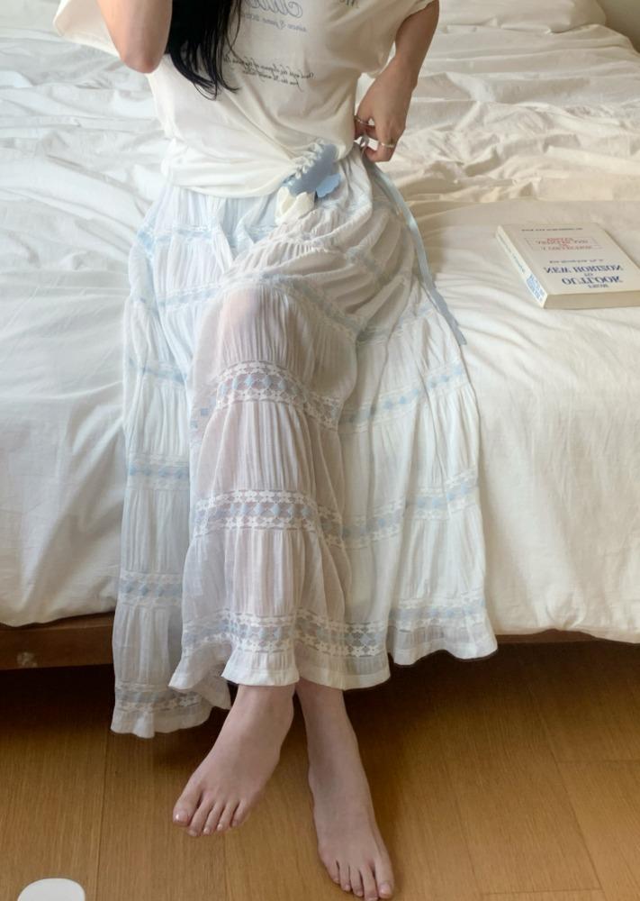 [피네] 레이스 물결 스커트