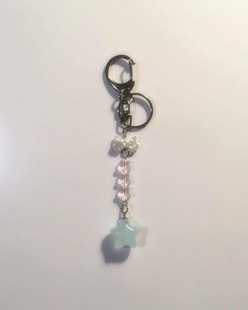 키라키링 블루 리본 키링 Blue ribbon keyring