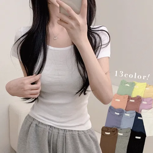 [-3kg/핏끝판왕!] 슬림핏 기본 무지 여리 반팔 티셔츠 (13color)