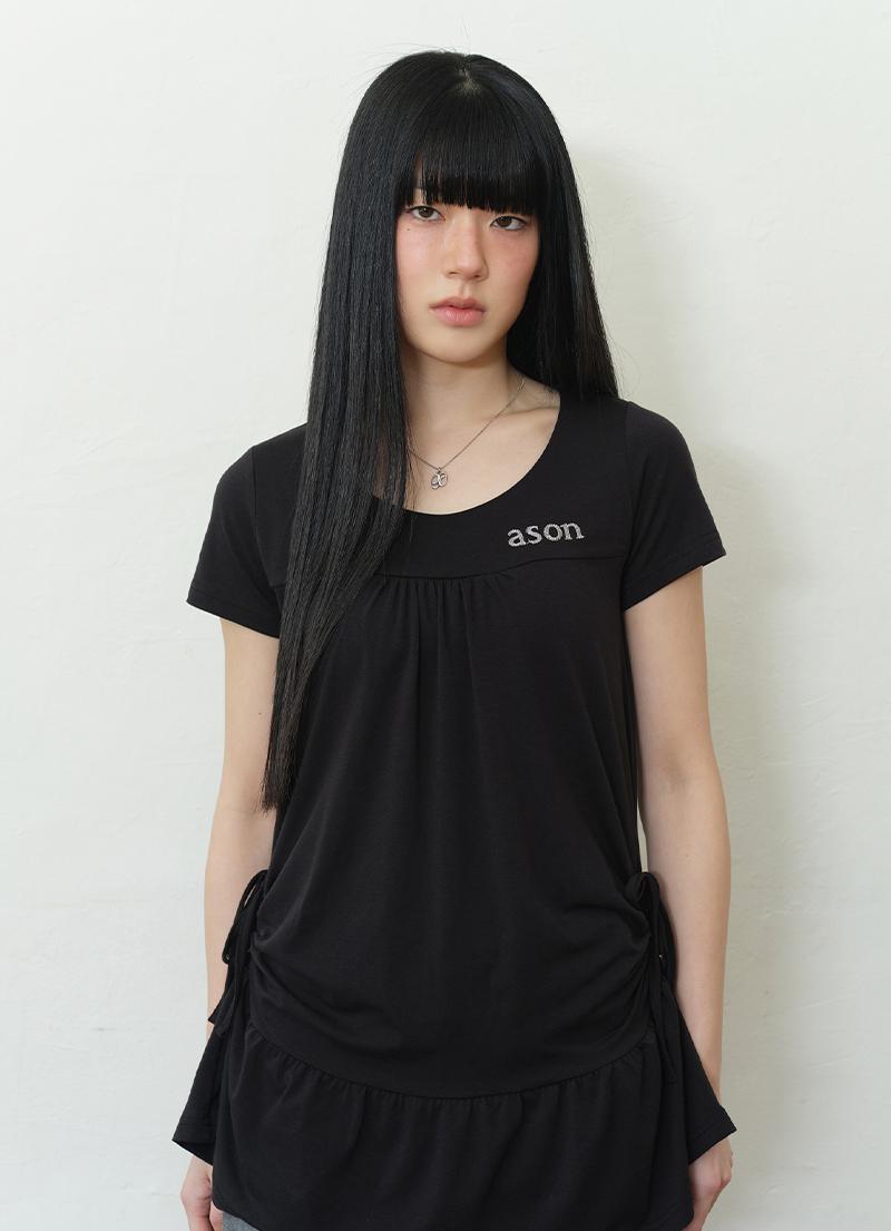 ETTII FRILL DRESS / BLACK