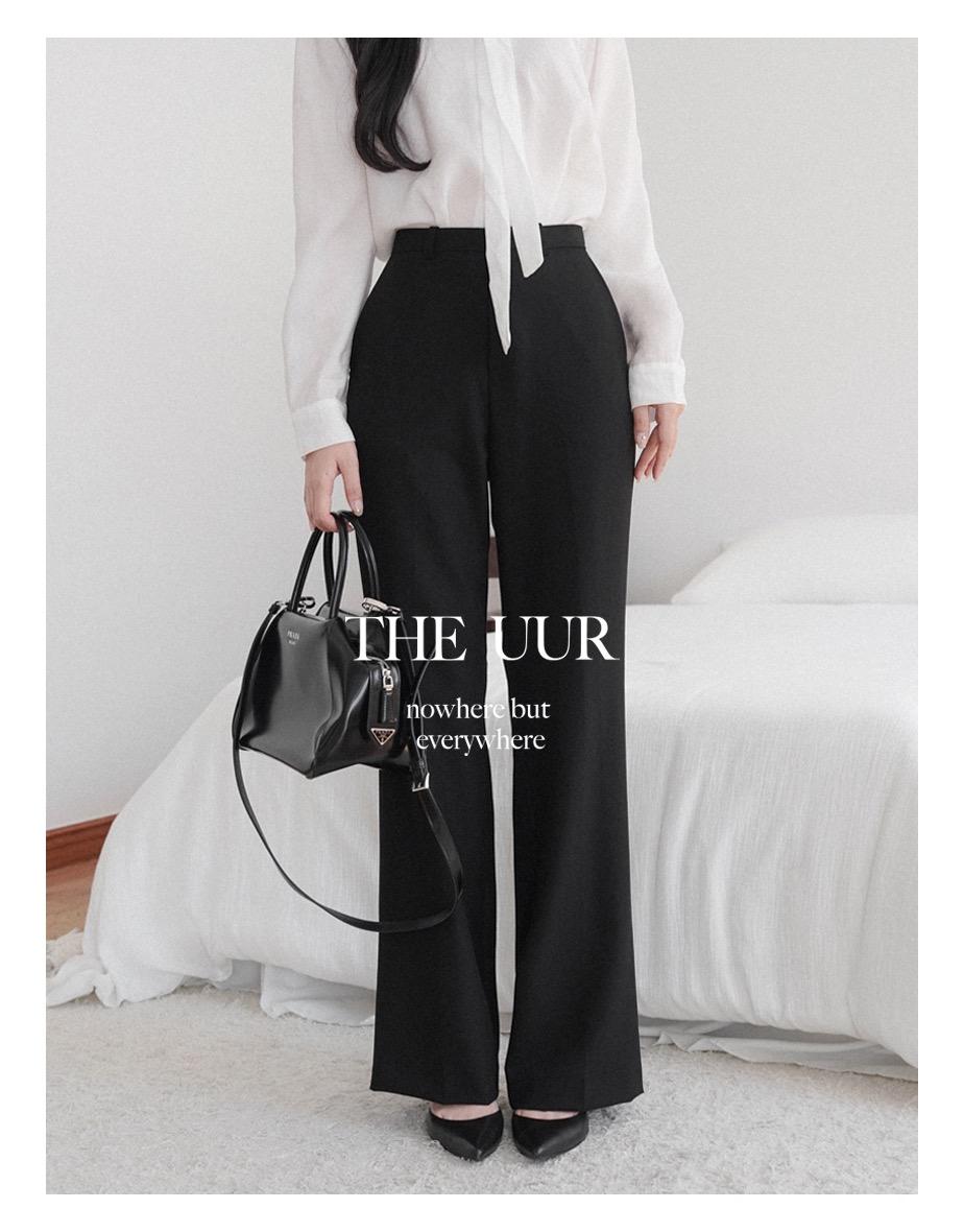 [숏S일주일소요] [SL] uur New serif boot-cut slacks [black]