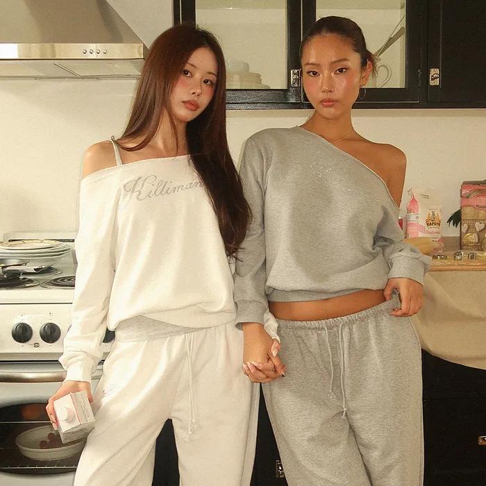 [SET] Snowball  One-shoulder MTM+Pants (2 Color)