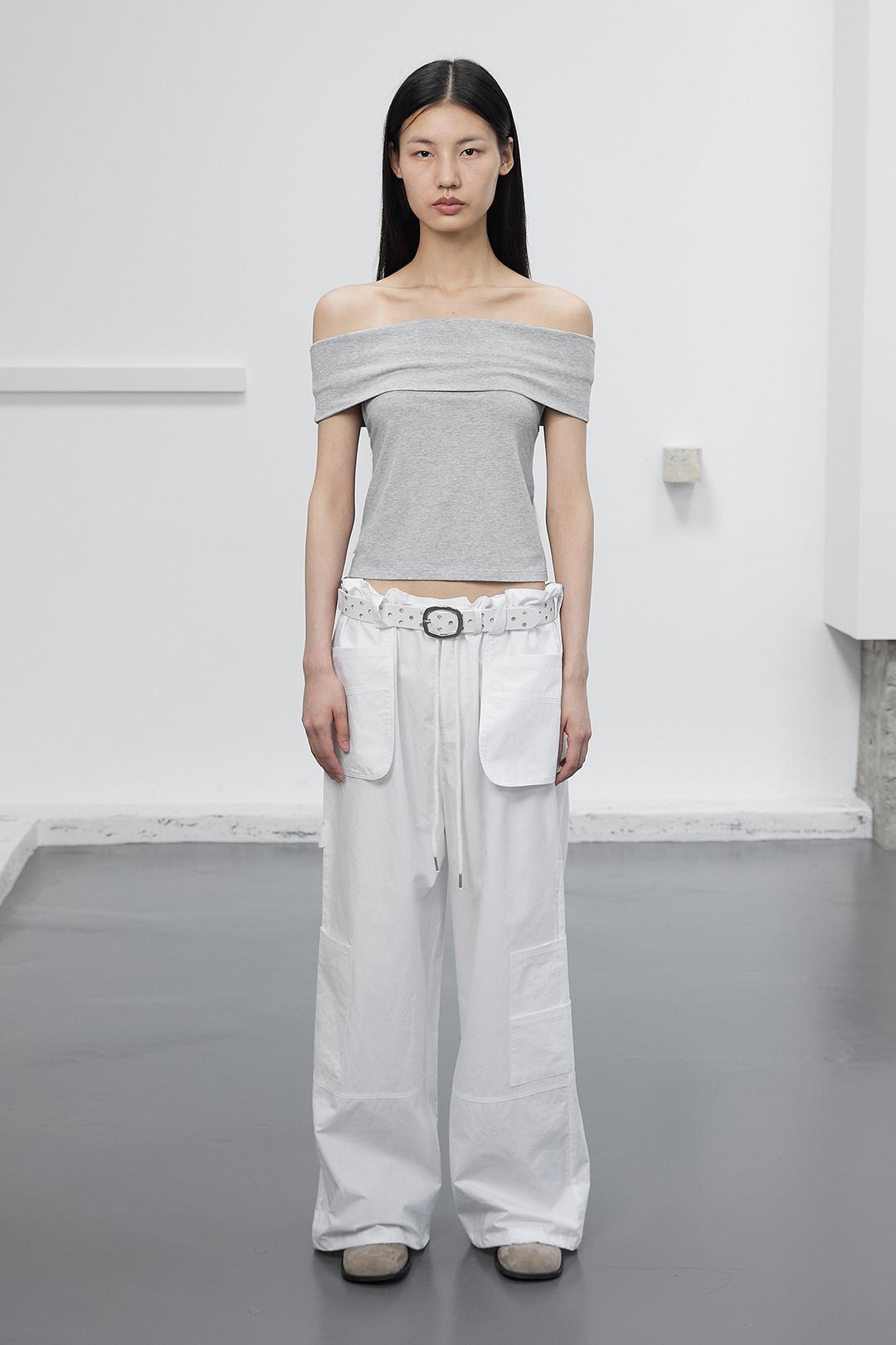 POCKET WIDE CARGO PANTS / WHITE