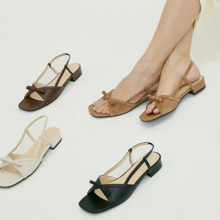 [29CM 단독] 5Colors_핸드메이드 램스킨 리본 샌들_2Type I KM242