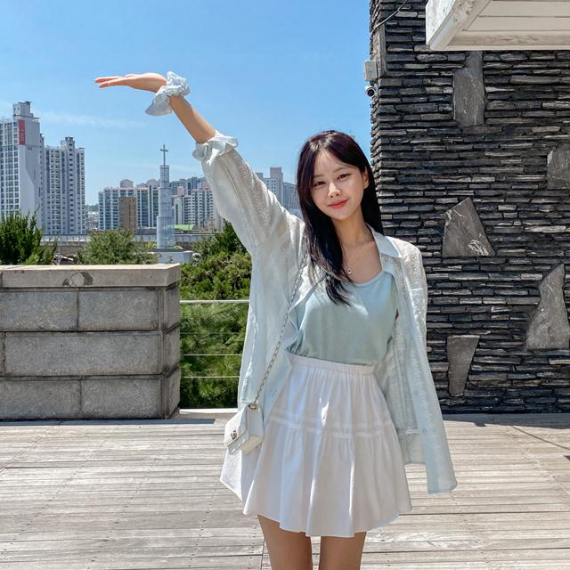 [3세트/살안타템] 스크런치 나시 자수 셔츠세트