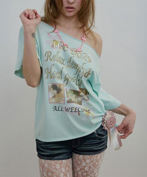 Healing Off-Shoulder Tee Baby Blue