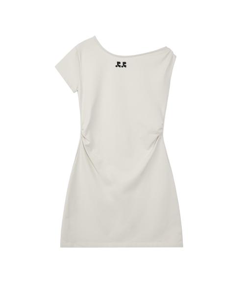UNBALANCE JERSEY DRESS - LIGHT GREY