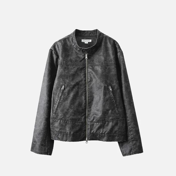 RIDER LEATHER JACKET (WASHED KHAKI)