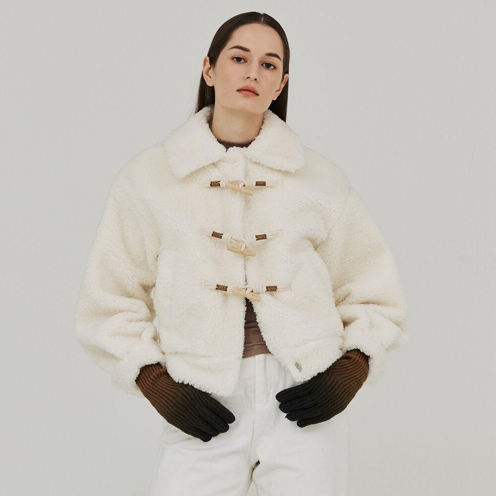 ECO FUR DUFFLE JACKET (IVORY)