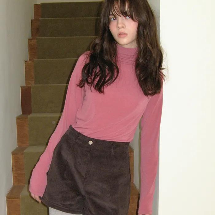 turtleneck logo top - pink