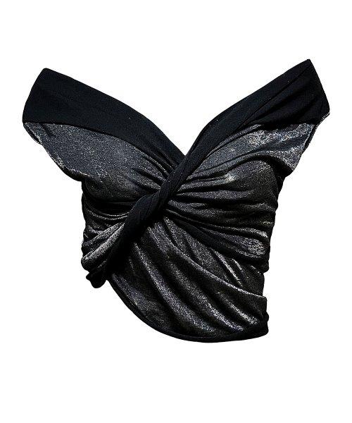 metal warp turn top-silver black