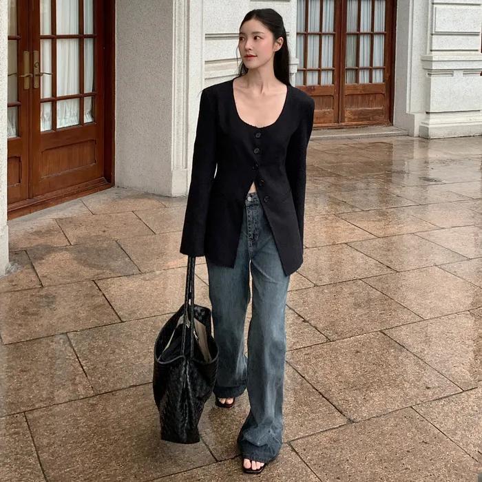 WASHED RIB FLARE DENIM PANTS2_BLUE