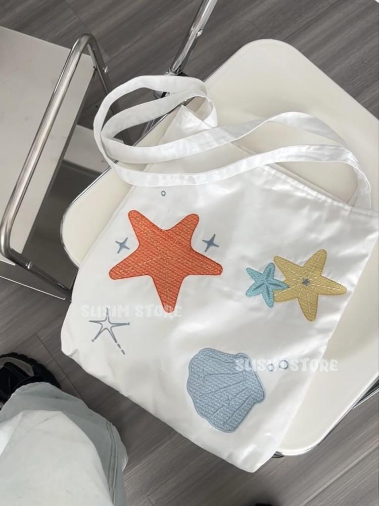 수심 Ocean Beach Bag 오션 비치 에코백 여름 바다 여행 숄더백 유니크