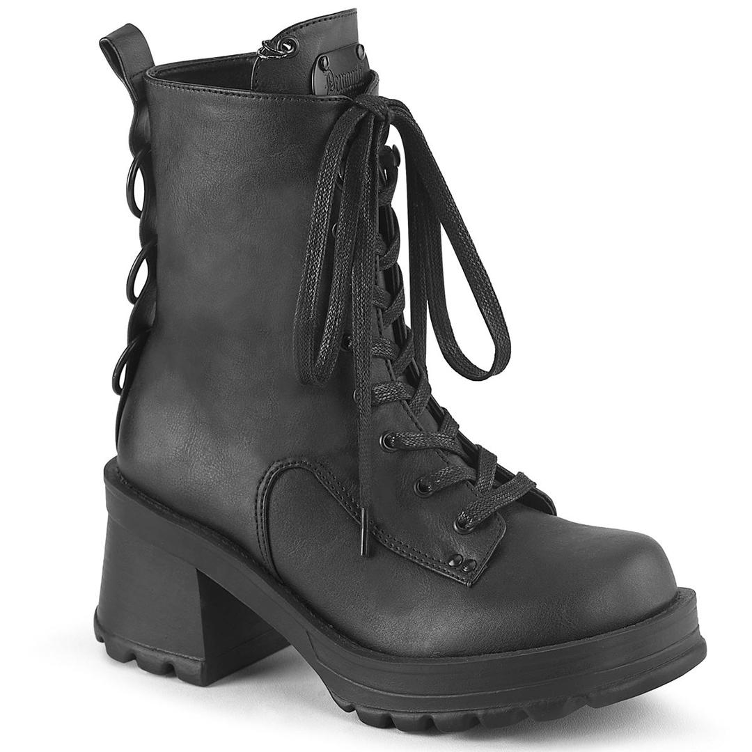 Bratty-50 - Black Vegan Leather / 10