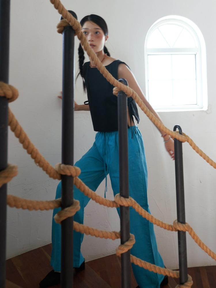 Terra Linen Pants - Positano Blue