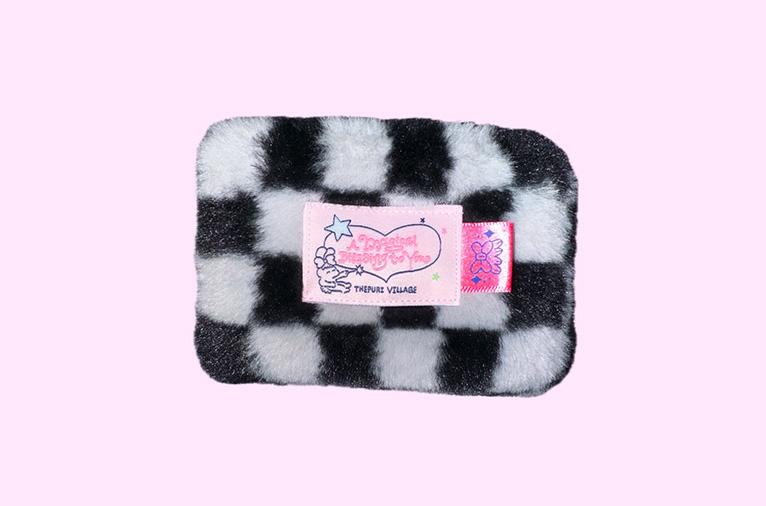 [더푸리빌리지] 그레이체커보드 카드파우치