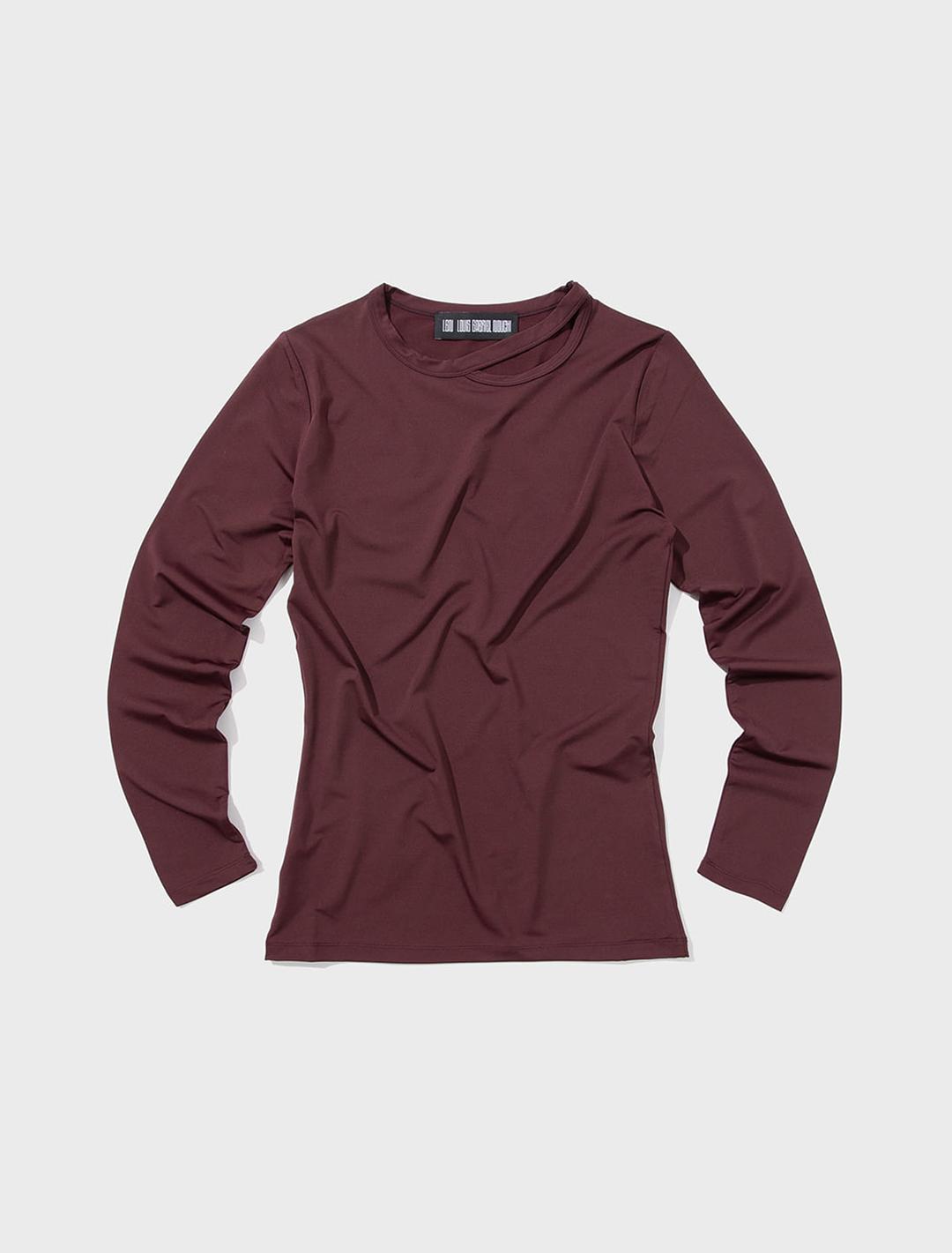 루이 가브리엘 누시 시그니처 오프닝 롱 슬리브 탑 버건디 - empty