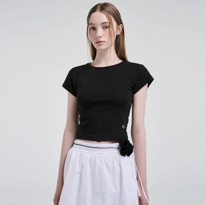 Cap Sleeve T-Shirt, Black