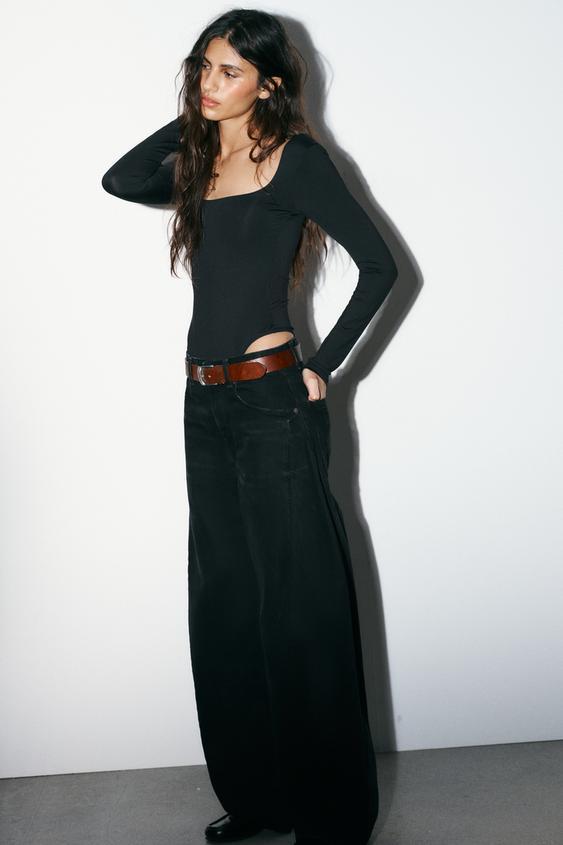 스퀘어넥 폴리아미드 바디수트