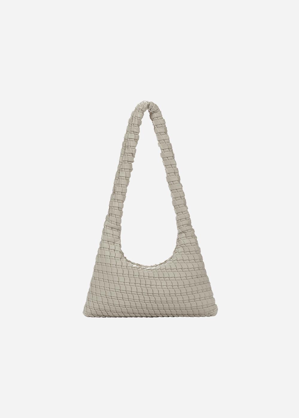 Textured Hobo Bag Small Cross Over Vanilla