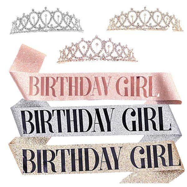 [당일출고] 생일 파티 공주 어깨띠 티아라 왕관 세트 미스코리아 파티 용품 선물 생일파티 파티소품 파티용품