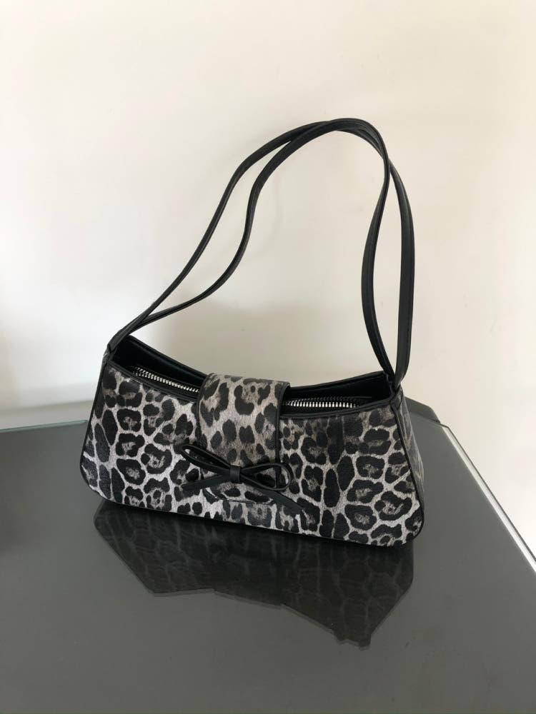 블랙 호피 미니백