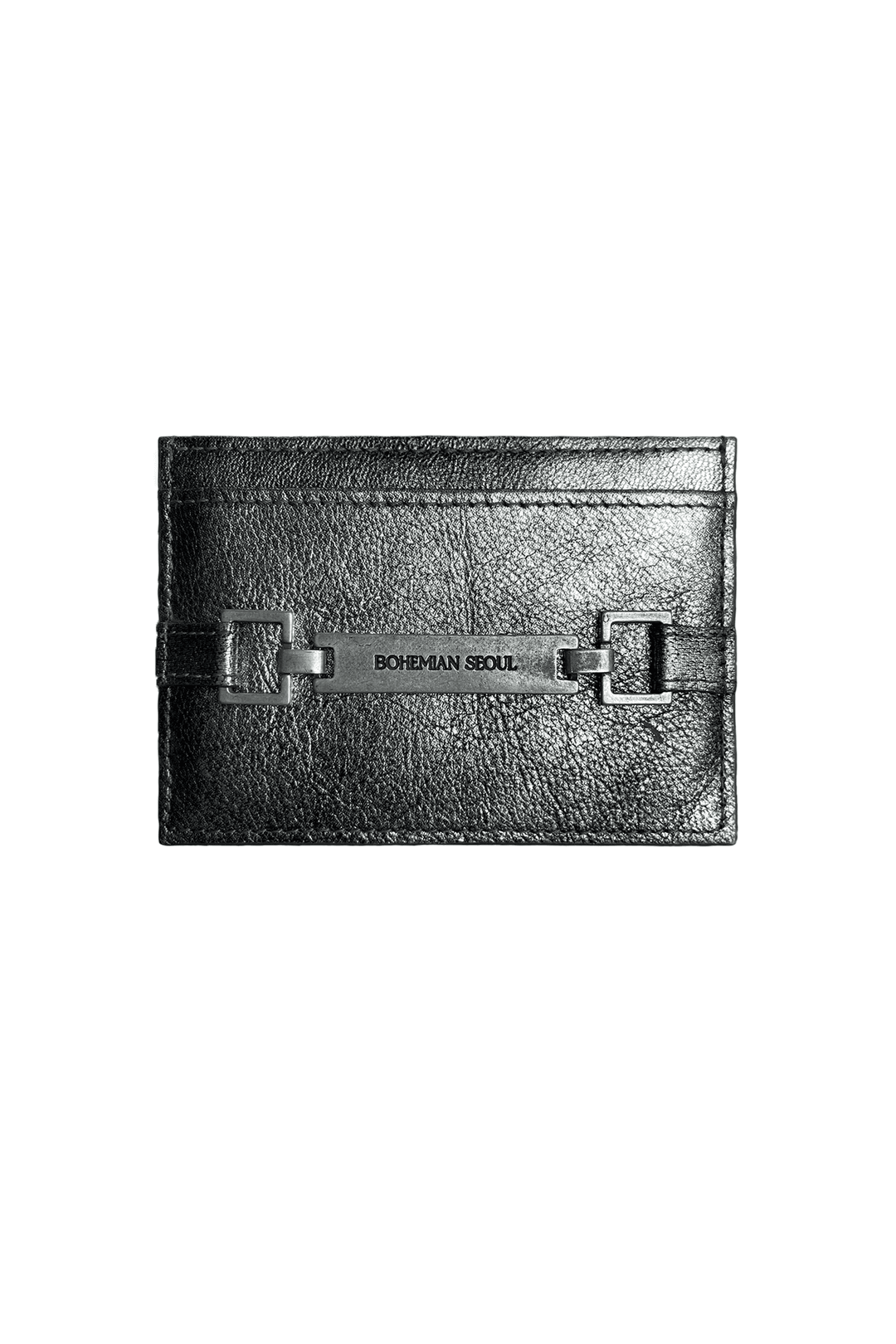 [LIMITED EDITION] metal belted wallet in vintage silver