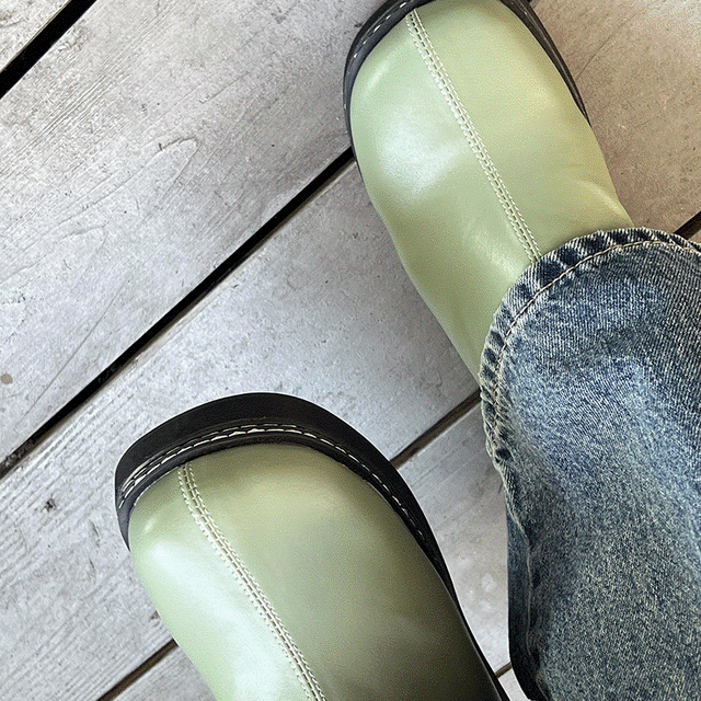 스티치 라운드 뮬 (3 color)