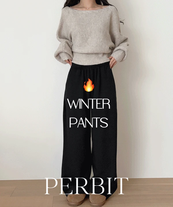 [오픈할인중10%][🔥고급융기모][3기장][1천장돌파][단독][P.B MADE] 허그 윈터 융기모 여리와이드 밴딩 팬츠 (숏/스탠다드/롱ver) - 3color