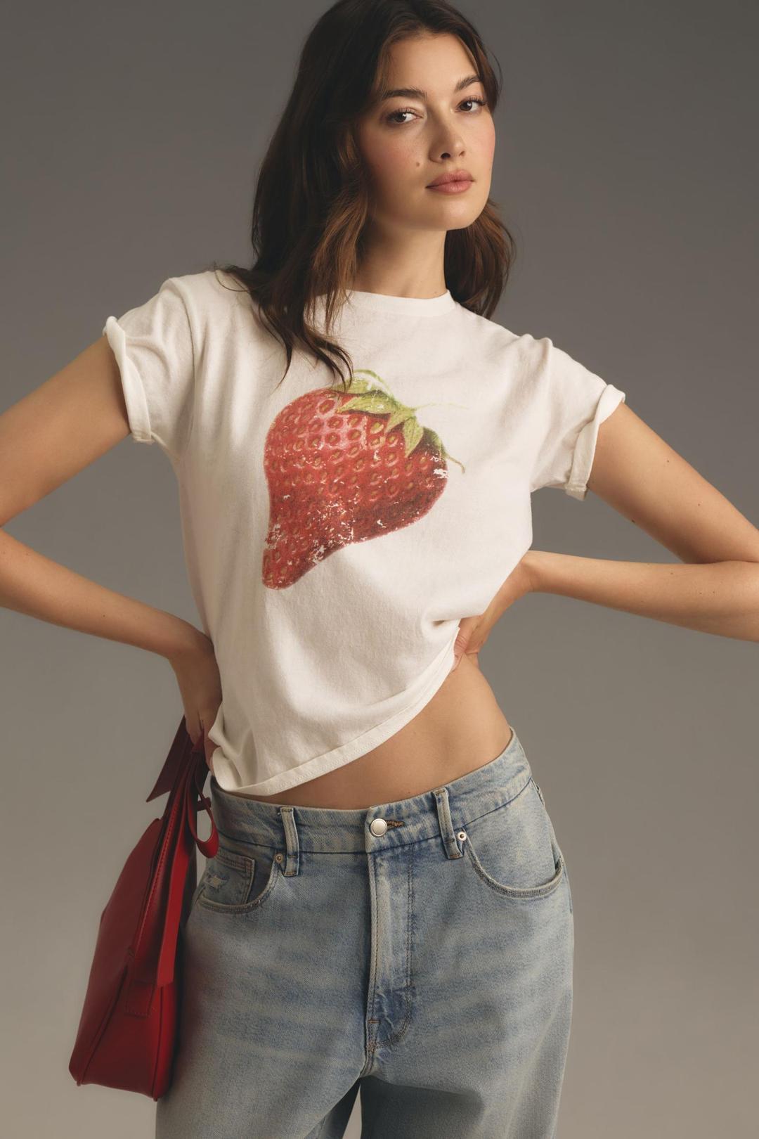 By Anthropologie 딸기 그래픽 티셔츠