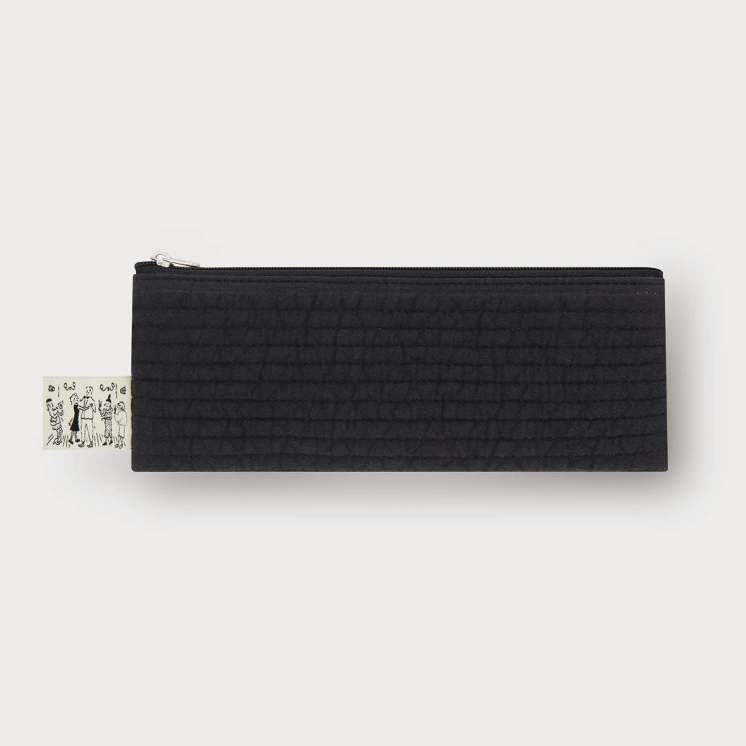 QUILTED LONG POUCH - NATURAL BLACK