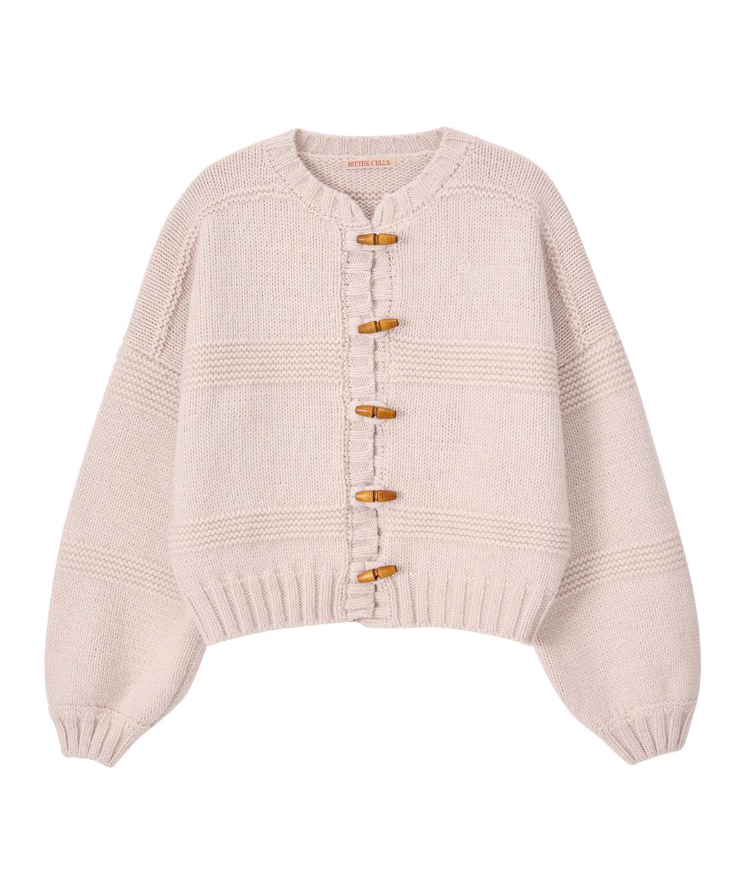 Popo Toggle Knit Cardigan-Light Pink