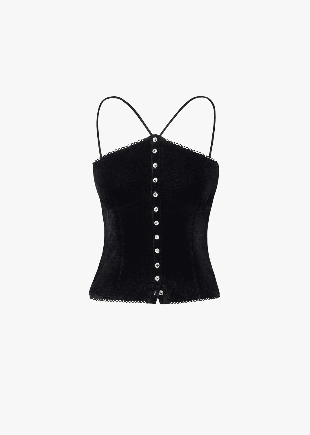 벨벳 홀터 탑 블랙