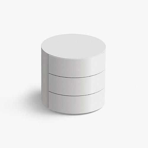 Doge 3 Drawer Nightstand (White)