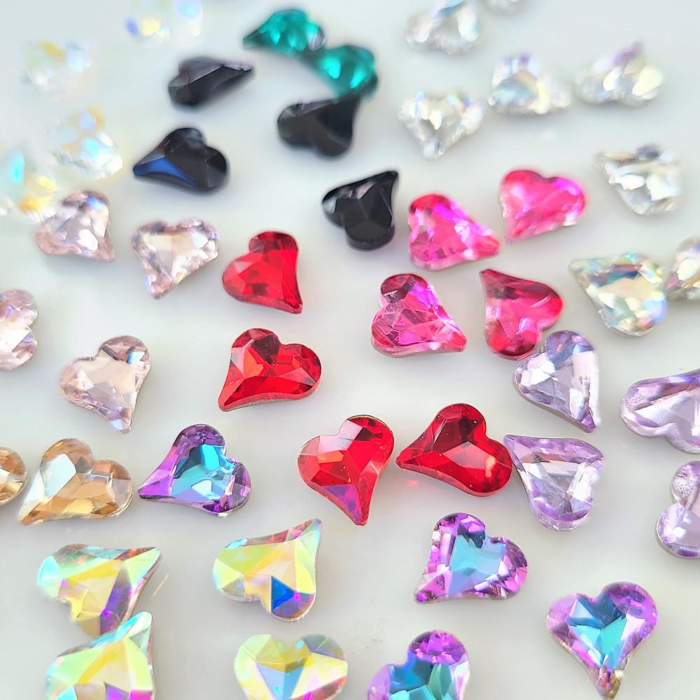 언발 하트 네일 파츠 풀스톤 큐빅 페디큐어